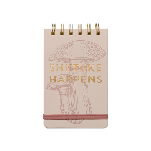 VINTAGE SASS TWIN WIRE NOTEPAD, 3.25" X 5.5" - "SHITAKE HAPPENS" MUSHROOM, PPS562023