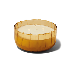 RIPPLE 12 OZ TRANSPARENT TAN RIBBED BOROSILICATE GLASS - GOLDEN EMBER, RPL1203