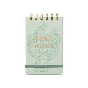 VINTAGE SASS TWIN WIRE NOTEPAD, 3.25" X 5.5" - "FREE HUGS" CACTUS, PPS562024