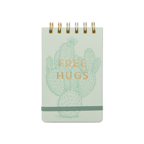 VINTAGE SASS TWIN WIRE NOTEPAD, 3.25" X 5.5" - "FREE HUGS" CACTUS, PPS562024