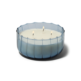 RIPPLE 12 OZ TRANSPARENT BLUE RIBBED BOROSILICATE GLASS - PEPPERED INDIGO, RPL1204