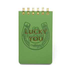 VINTAGE SASS TWIN WIRE NOTEPAD, 3.25" X 5.5" - "LUCKY YOU" HORSESHOE, PPS562031