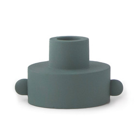 DUAL-FUNCTION TAPER + TEA LIGHT HOLDER, GREEN, THA002