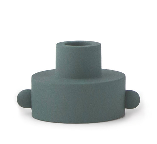 DUAL-FUNCTION TAPER + TEA LIGHT HOLDER, GREEN, THA002