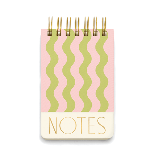TWIN WIRE NOTEPAD, 4" X 6" - WAVY STRIPES, ST461004