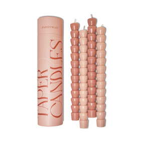 TAPER SET PINK & BLUSH PACKAGED IN PINK TUBE PACKAGING (INCLUDES 2 TAPER CANDLES OF EACH COLOR, 4 TOTAL TAPERS), THB002