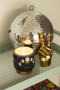 A DOPO 8 OZ HANDPAINTED "MOON PHASES" CERAMIC CANDLE - JASMINE & ROSE, AD0808