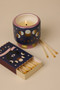 A DOPO 8 OZ HANDPAINTED "MOON PHASES" CERAMIC CANDLE - JASMINE & ROSE, AD0808