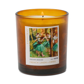 IMPRESSIONIST 6 OZ AMBER GLASS CANDLE in BLUE BOX  - DEGAS, "DANCERS, PINK AND GREEN", IMP0601