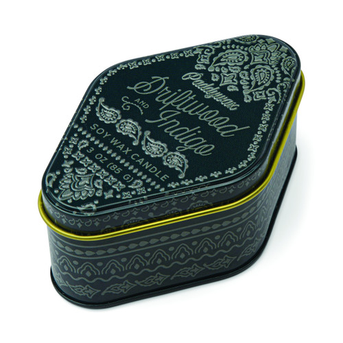 STATION 3.5 OZ NAVY PRINTED BANDANA PATTERNED TIN - DRIFTWOOD INDIGO, STN0304