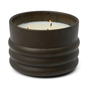 GRAIN 12 OZ CERAMIC WOOD CERAMIC CANDLE - TOBACCO AND PATCHOULI, GR1202