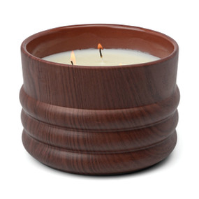 GRAIN 12 OZ CERAMIC WOOD CERAMIC CANDLE - BERGAMOT AND MAHOGANY, GR1204