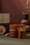GRAIN BROWN CERAMIC WOOD MATCH HOLDER PACKAGED IN BOX - 50 COUNT OF MATCHES, ACC34