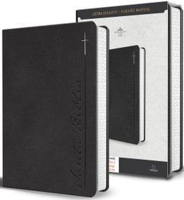 Biblia RVR 1960 Letra gigante, símil piel, gris  / Spanish Bible RVR 1960 Giant Print Handy Size Leathersoft Gray with cross by Reina Valera Revisada 1960, 9798890982216