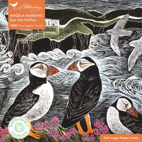 Adult Sustainable Jigsaw Puzzle Angela Harding: Fair Isle Puffins (1000-pieces. Ethical, Sustainable, Earth-friendly) by Flame Tree Studio, 9781835625309
