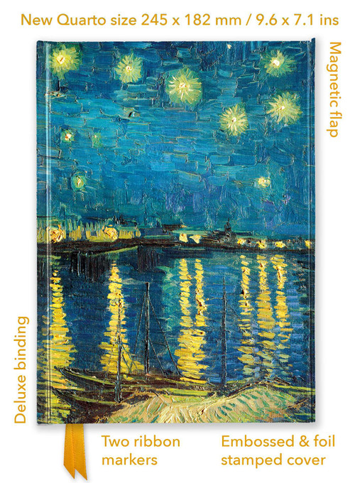 Vincent van Gogh: Starry Night over the Rhône (Foiled Quarto Journal) by Flame Tree Studio, 9781835625408