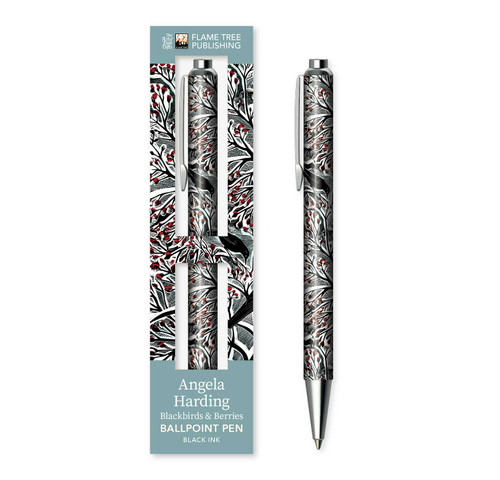 Angela Harding: Blackbirds and Berries Boxed Decorative Ballpoint Pen by Flame Tree Studio, 9781835625606