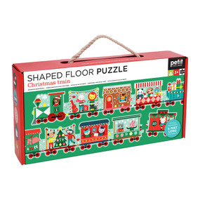 Christmas Train Shaped Floor Puzzle (Bilingual Edition) by Petit Collage, 9781797237510