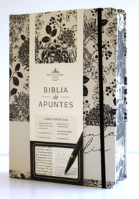 Biblia de Apuntes RVR 1960 Tapa dura, Blanco y negro con flores / Spanish Journalling Bible RVR 1960 HC Black and White with Flowers by Reina Valera Revisada 1960, 9798890982292