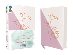 NIV, Journal the Word Bible for Teen Girls, Cloth over Board, Lavender/White, Red Letter (Includes Over 450 Journaling Prompts!) by Zondervan, 9780310464457