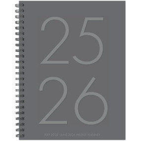 Classic Gray Academic July 2025 - June 2026 6.5" x 8.5" Weekly Monthly Softcover Planner by Willow Creek Press, 9781549256776
