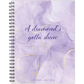 A Diamond's Gotta Shine Academic July 2025 - June 2026 6.5" x 8.5" Weekly Monthly Softcover Planner by Willow Creek Press, 9781549254819