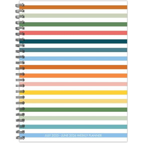 Happy Stripe Academic July 2025 - June 2026 6.5" x 8.5" Weekly Monthly Softcover Planner by Willow Creek Press, 9781549256783