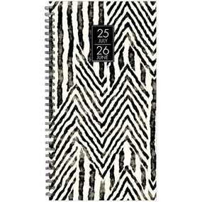 Boho Black July 2025 - June 2026 3.5" x 6.5" Softcover Weekly Spiral Planner by Willow Creek Press, 9781549256851