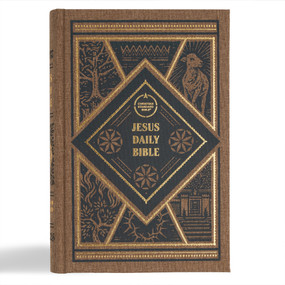 CSB Jesus Daily Bible, Brown Cloth Over Board (Guided Readings Showing Christ Throughout Scripture) by Dwayne Milioni, CSB Bibles by Holman, 9798384509202