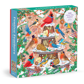 Festive Feathers 500 Piece Foil Puzzle by Galison, 9780735385573