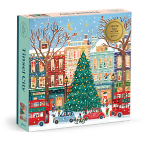 Tinsel City 500 Piece Foil Puzzle by Galison, 9780735385627