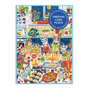 Happy Hanukcats Greeting Card Puzzle by Galison, 9780735386600