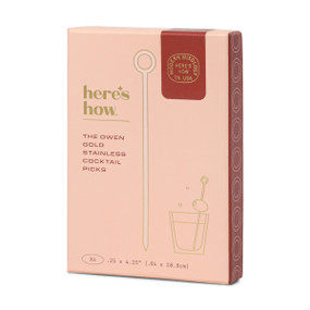 THE OWEN COCKTAIL PICKS - GOLD, SET OF 4, HHC117