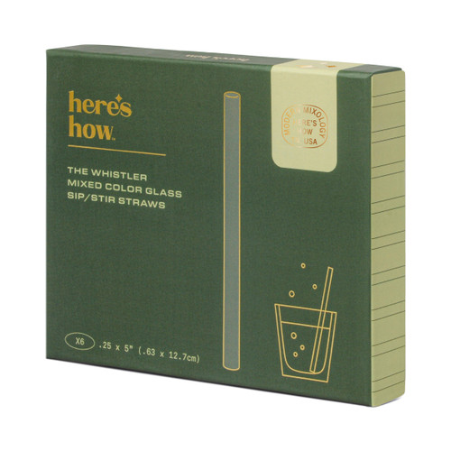 THE WHISTLER STRAW SET - COLORED GLASS, SET OF 6, HHC120