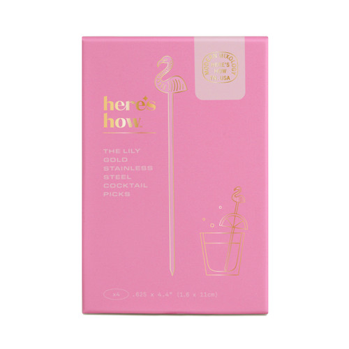 THE LILY FLAMINGO COCKTAIL PICKS - SET OF 4, HHC135