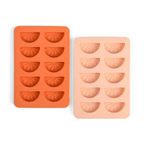 THE DOTTY CITRUS WEDGE ICE TRAYS - SET OF 2 ORANGE + BLUSH PINK, HHC139