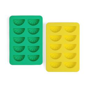 THE DOTTY CITRUS WEDGE ICE TRAYS - SET OF 2 YELLOW + GREEN, HHC140