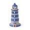CERAMIC INCENSE & TEA LIGHT HOLDER LIGHTHOUSE, BLUE - 1 TEA LIGHT & 20 COUNT INCENSE CONES, PALO SANTO, IN0028