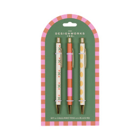A DOPO SET OF 3 PENS - FLOWER, STRIPE, LEMON, SBP1001