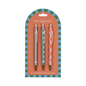 A DOPO SET OF 3 PENS - STRIPES & CHECKS, SBP1002