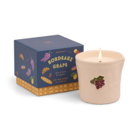 8 OZ BISTRO IMPERFECT WHITE CERAMIC W/ EMBOSSED GRAPES W/ RIGID BOX -BORDEAUX GRAPE, BIS0805