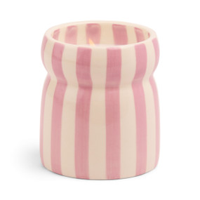 6.5 OZ CABANA LAVENDER (PMS 7437) STRIPED HAND PAINTED CERAMIC W/ DUSTCOVER & WARNING LABEL -GRECIAN SAND, CAB0702