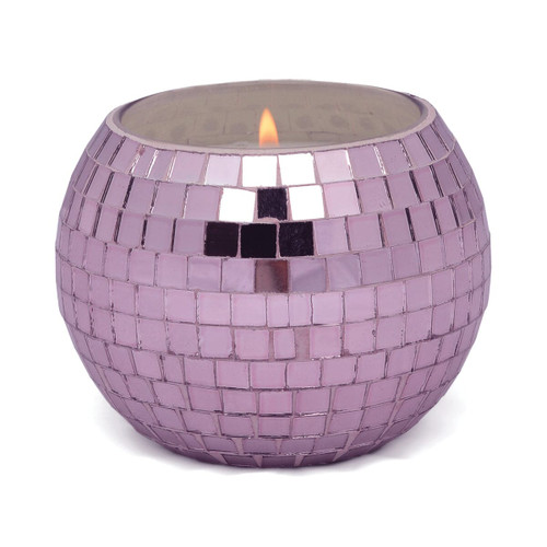 MAGIQUE 10 OZ LAVENDER DISCO BALL CANDLE WITH LID - LAVENDER FERN, MA1004