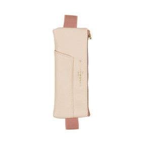 VEGAN LEATHER PEN POUCH - CREAM + TAUPE, LPP1003