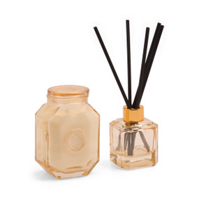 BOTANICA 2.8FLOZ WHITE TRANSPARENT GLASS DIFFUSER W/ REEDS &. TUBED BOX - COTTON & TEAK, BOTFD001