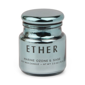 CHROMA 2.5 OZ LIGHT BLUE METALLIC ETCHED GLASS W/ LID - ETHER, CHR0203