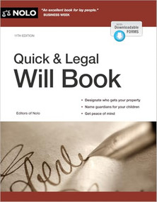 Quick & Legal Will Book - 9781413332995 by Denis Clifford, 9781413332995