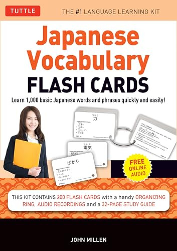 Japanese Vocabulary Flash Cards Kit by John Millen, Tuttle Studio, 9784805319789
