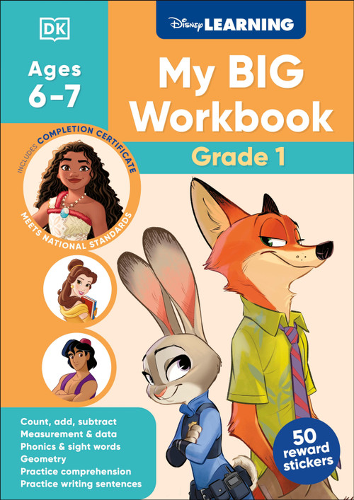 Disney Learning Big Workbook Grade 1 (Math & English Workbook for Kids Aged 6-7, Curriculum-Based) by DK, 9798217128280