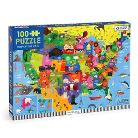 Map of the U.S.A. 100 Piece Puzzle by Mudpuppy, 9780735386150